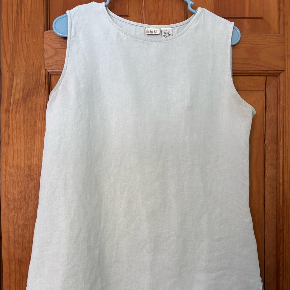 Linden Hill 100% Linen Seafoam Green Sleeveless Tank – Medium